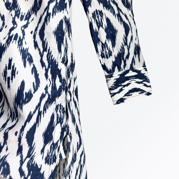 ATHLETA Ikat Print Silk Tunic Swim Cover-Up Long Sleeve Top - XXS - Picture 8 of 11